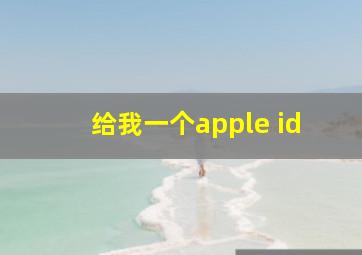 给我一个apple id